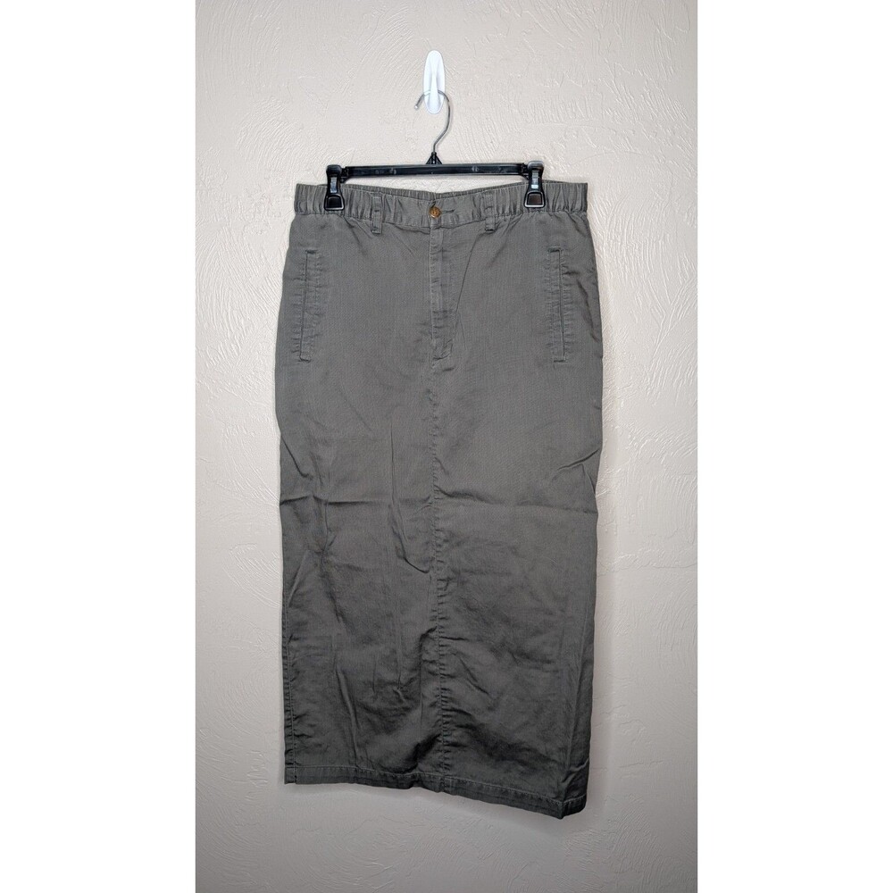 Eddie Bauer Womens 8 Green Cotton Modest Midi Skirt Pockets